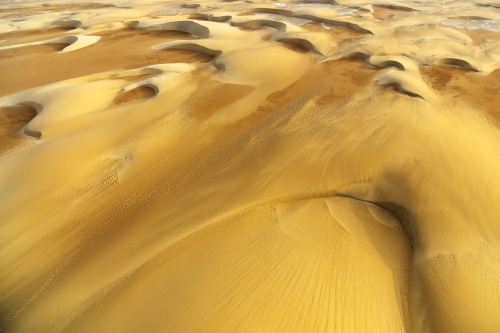 Aerial of sand dunes, Chad